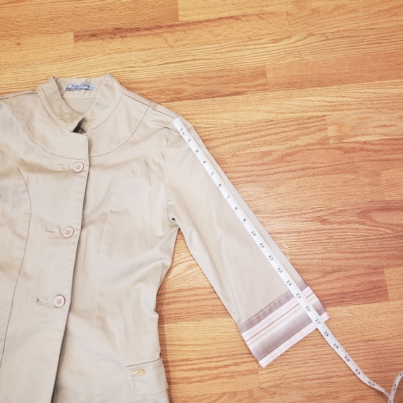 Folded & Hung Beige Button Up Trench Coat - Picture 9 of 13